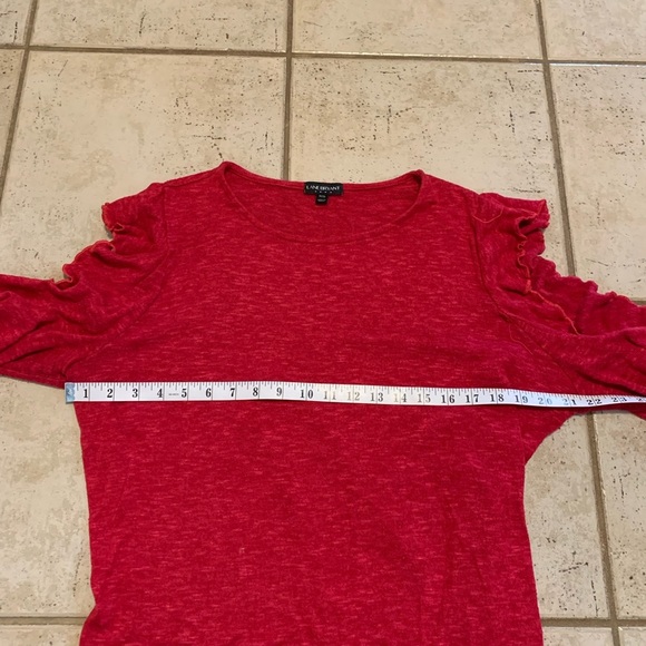 Lane Bryant Red Ruffle Sleeve Top - Size 14/16 - Picture 4 of 8
